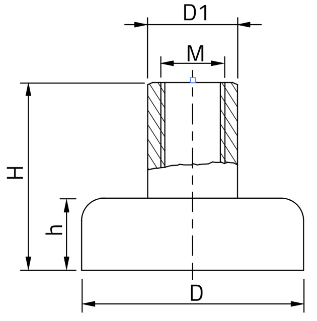 NdFeB pot magnet D 1